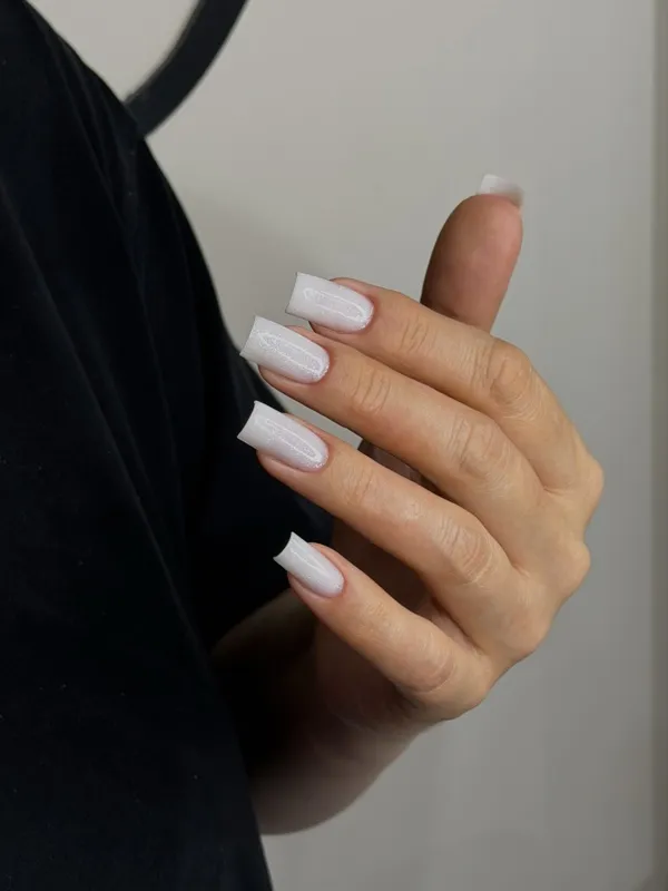 Белый шиммер маникюр, Краснодар ФМР